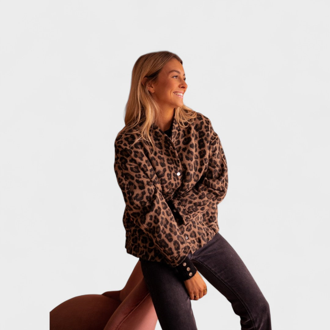 Rosa - Modern Leopard Print Coat — view 6