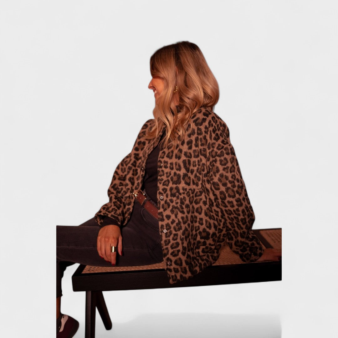 Rosa - Modern Leopard Print Coat — view 8