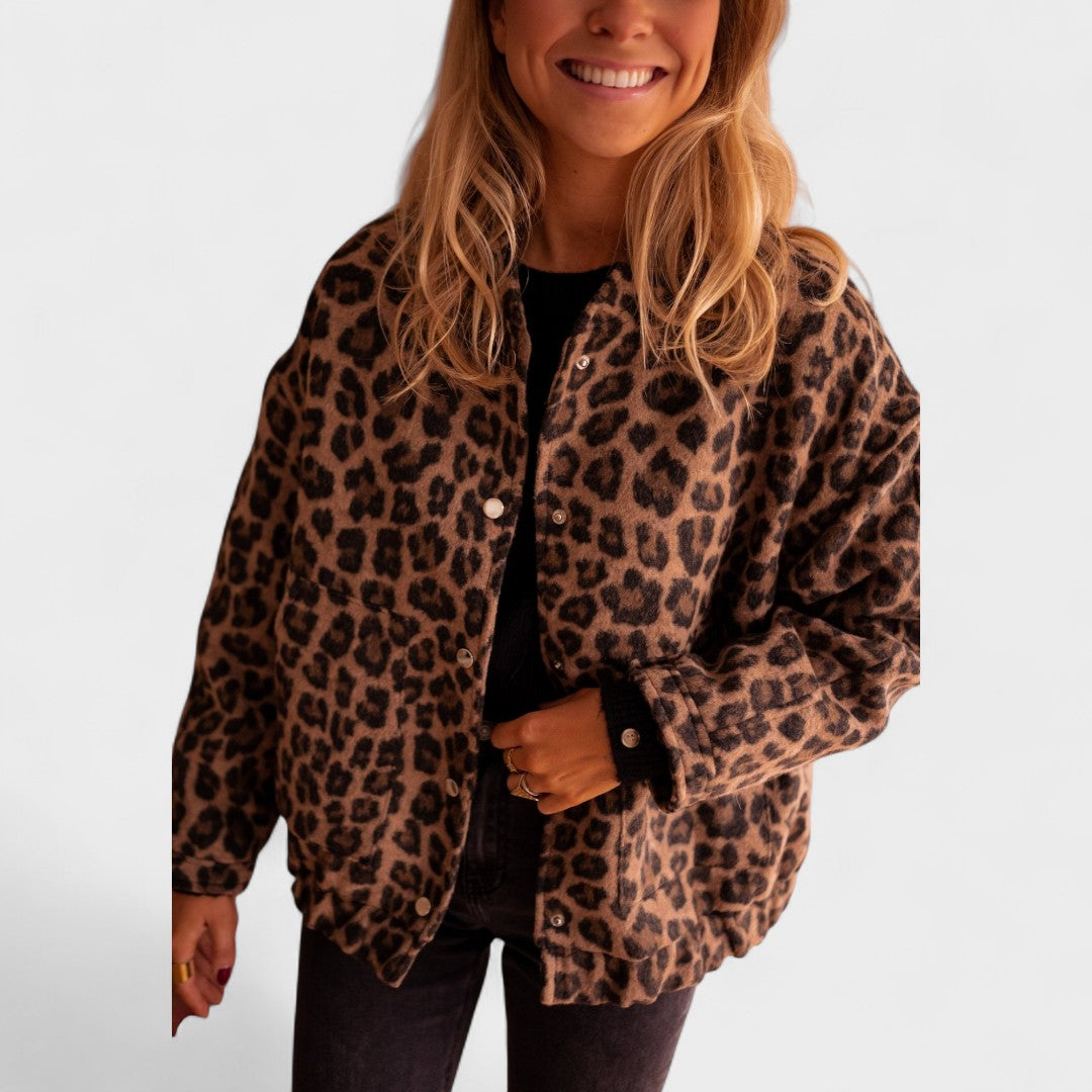 Rosa - Modern Leopard Print Coat — view 9