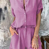 Melda - Lightweight Button-Up Set