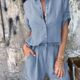 Melda - Lightweight Button-Up Set