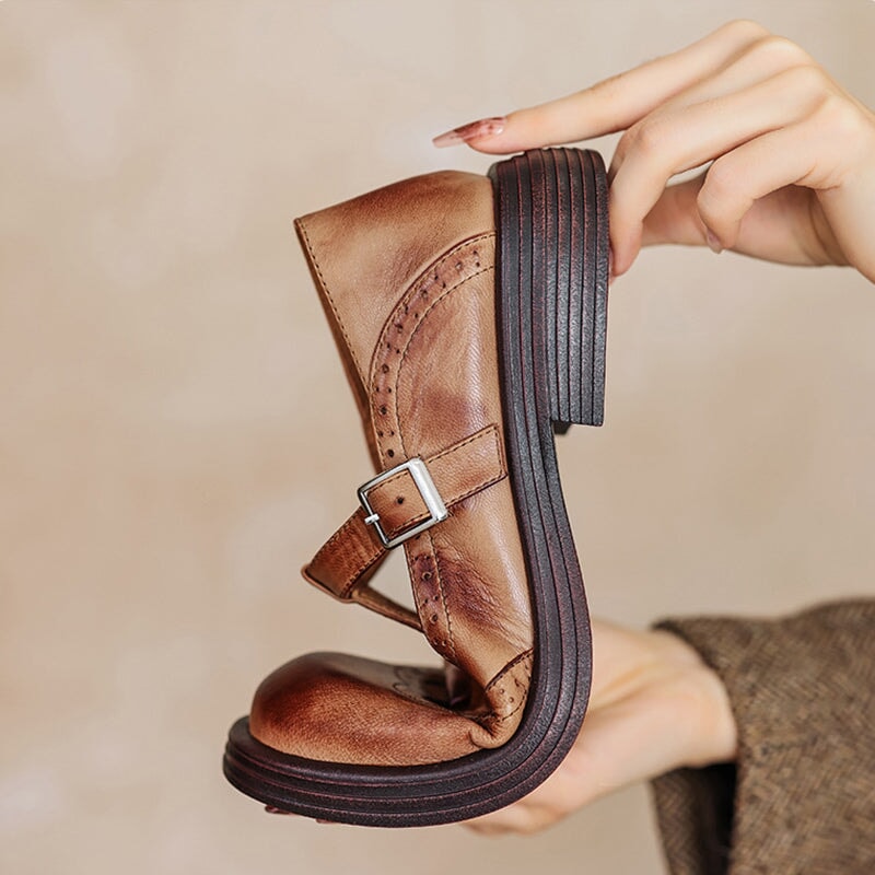 Vela - Premium Leather Mary Jane Shoes — view 6