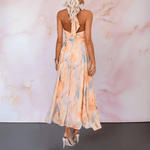 ESTHER | HALTERNECK WATERCOLOUR PRINT DRESS — view 3
