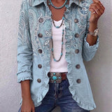 Cornelia™ | Blazer in Light Blue with Paisley