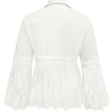 Susan™ | White Jacket with Eyelet Ruffle