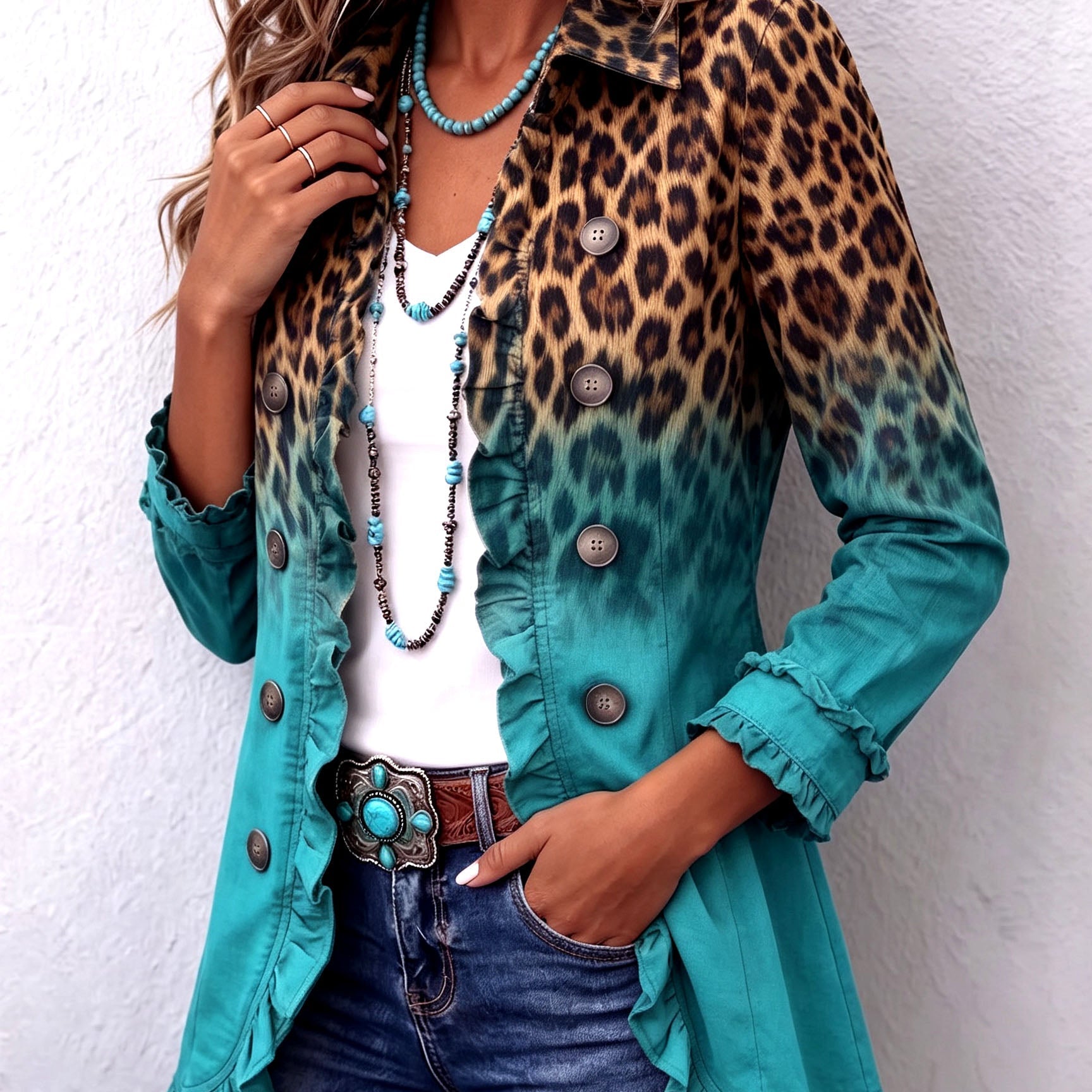 Barbara™ | Leopard Gradient Blazer
