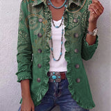 Marion™ | Green Blazer with Paisley
