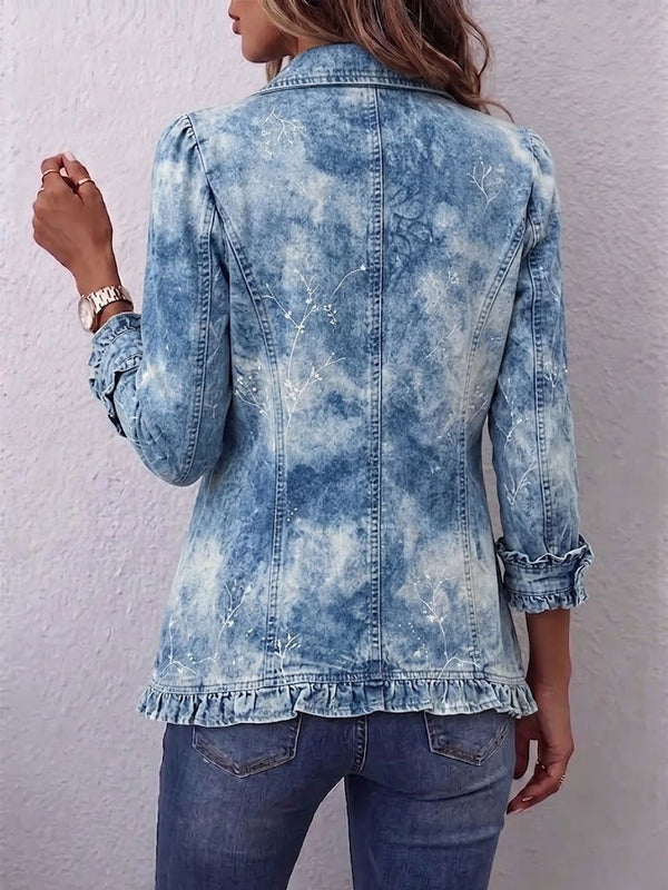 Kerstin™ | Light Blue Blazer with Batik Effect