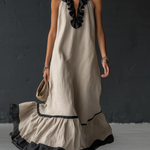 Celestine | Colour-Block Ruffle Maxi Dress — view 7