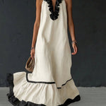 Celestine | Colour-Block Ruffle Maxi Dress — view 5