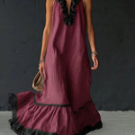 Celestine | Colour-Block Ruffle Maxi Dress — view 3