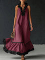 Celestine | Colour-Block Ruffle Maxi Dress — view 3