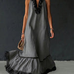 Celestine | Colour-Block Ruffle Maxi Dress — view 4
