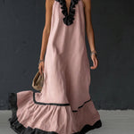 Celestine | Colour-Block Ruffle Maxi Dress — view 6