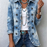 Kahu™ | Light Blue Blazer with Batik Effect — view 2