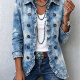Kahu™ | Light Blue Blazer with Batik Effect — view 2