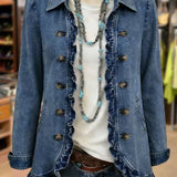 Demi™ | Blue Blazer with Flounce