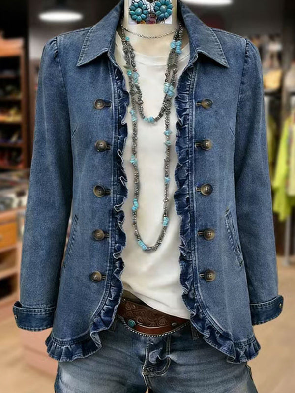 Dagmar™ | Blue Blazer with Flounce