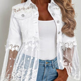 Susan™ | White Jacket with Eyelet Ruffle