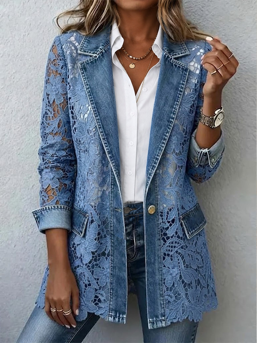 Doris™ | Blazer with Openwork Flowers — view 2