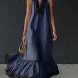 Celestine | Colour-Block Ruffle Maxi Dress — view 8