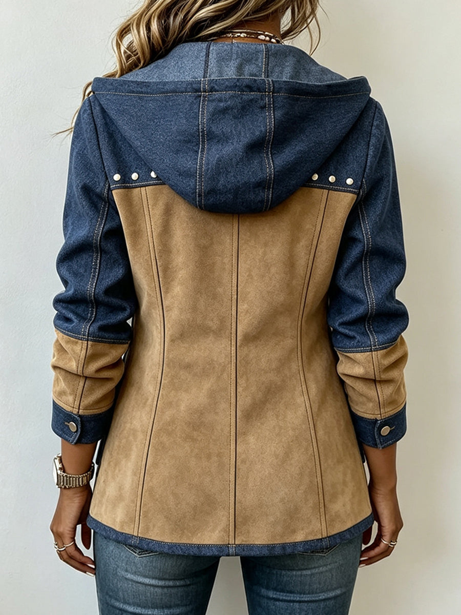 Bronte™ | Hooded Jacket in Patchwork Style