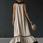 Celestine | Colour-Block Ruffle Maxi Dress