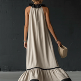Celestine | Colour-Block Ruffle Maxi Dress