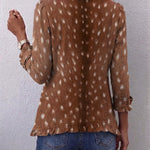 Nicole™ | Brown Blazer with Polka Dot Print