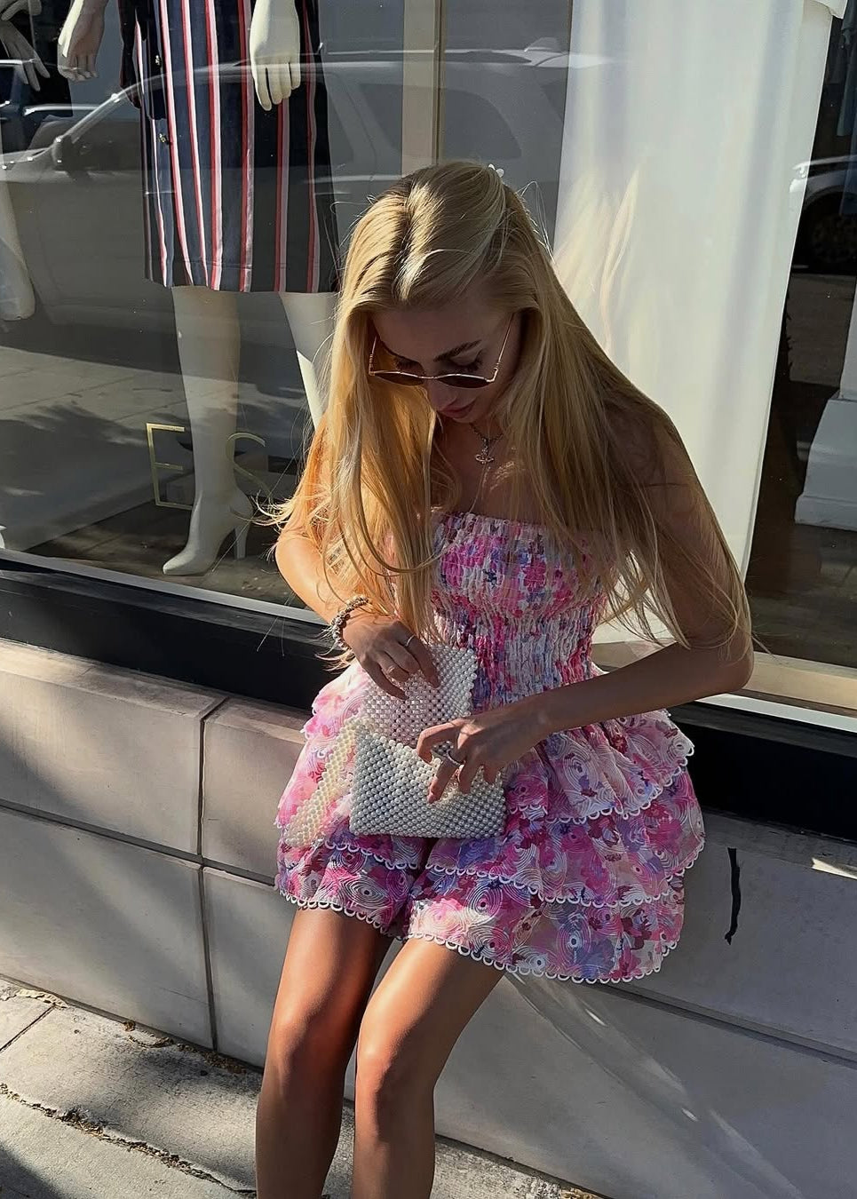 Cecilia - Strapless Floral Dress — view 11